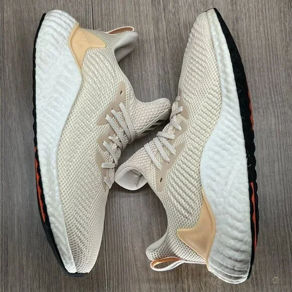 Adidas Shoes Mens 7.5 Alphaboost Ecru Tint 'Glow Orange' Running Sneakers G28565 - Picture 9 of 12